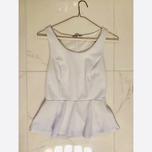White Peplum Top
